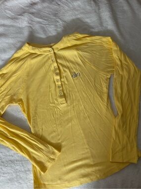 ALO Yoga Yellow Long Sleeve Henley Top